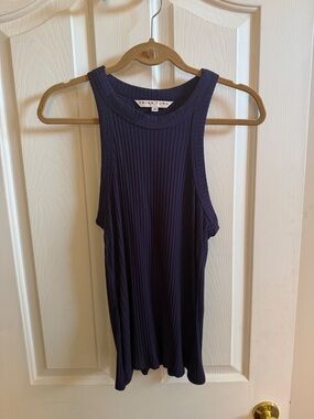 🌸Trina Turk: Ribbed Navy Tank